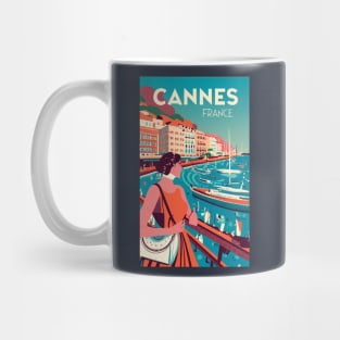 A Vintage Travel Art of Cannes - France Mug